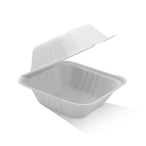 Sugarcane/Bagasse Clamshell Food Container 5x5x3" - 400 Pcs
