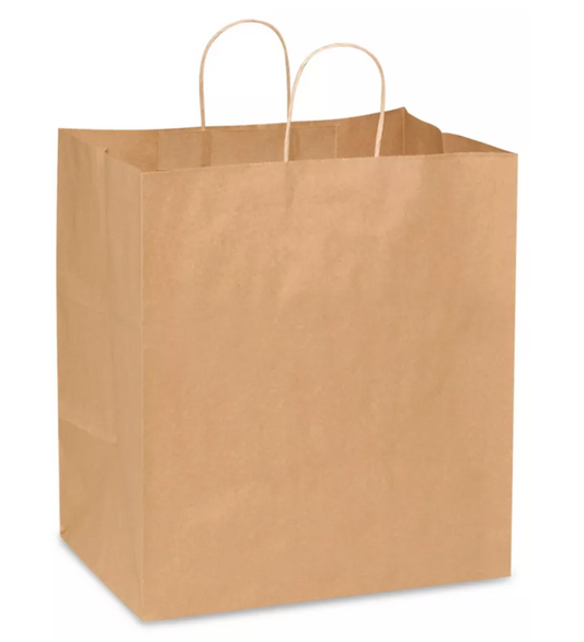 Kraft Paper Handle Bag - 13"x7"x16.5" - 250pcs
