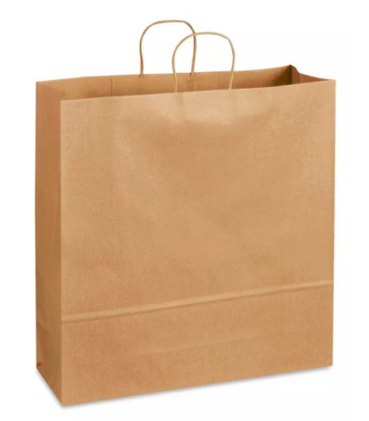 Kraft Paper Handle Bag - 18"x7"x18" - 200pcs