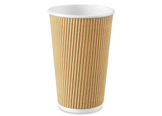 16oz White Ripple Wall Paper Hot Cup - 500 Pcs