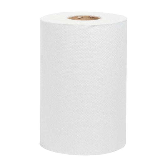 White Paper Roll Hand Towel 8"x350' - 12 Rolls