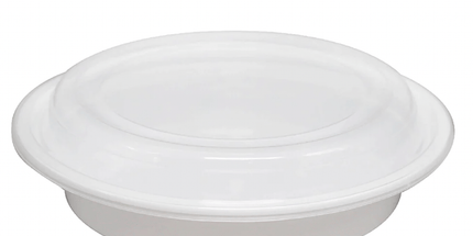 24oz - White PP Round Container W/ Lid - 150 Sets - greenhutpackaging
