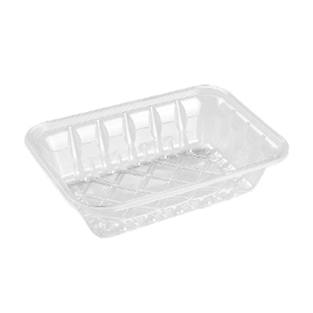 42P PET Clear Meat/Sushi Tray - 21x14.6x5.1cm - 400 Pcs