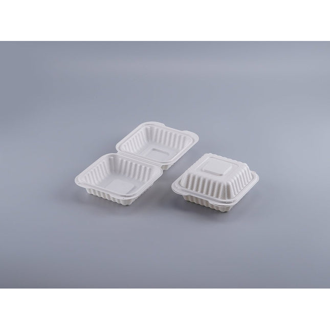 #61 | 6x6x2.8" | Hinged Clamshell PP Microwaveable Container - greenhutpackaging