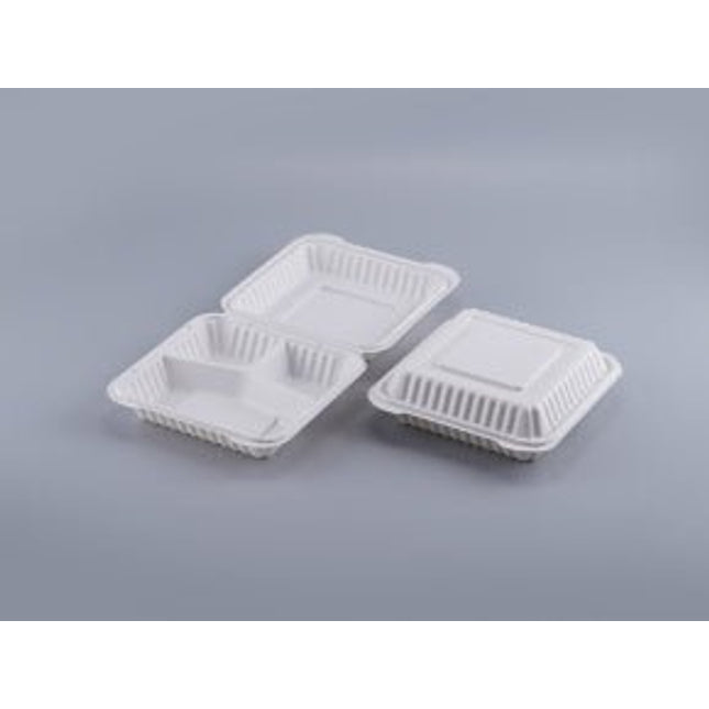 #83 | 8x8x2.7" | Hinged Clamshell PP Microwaveable Container - greenhutpackaging