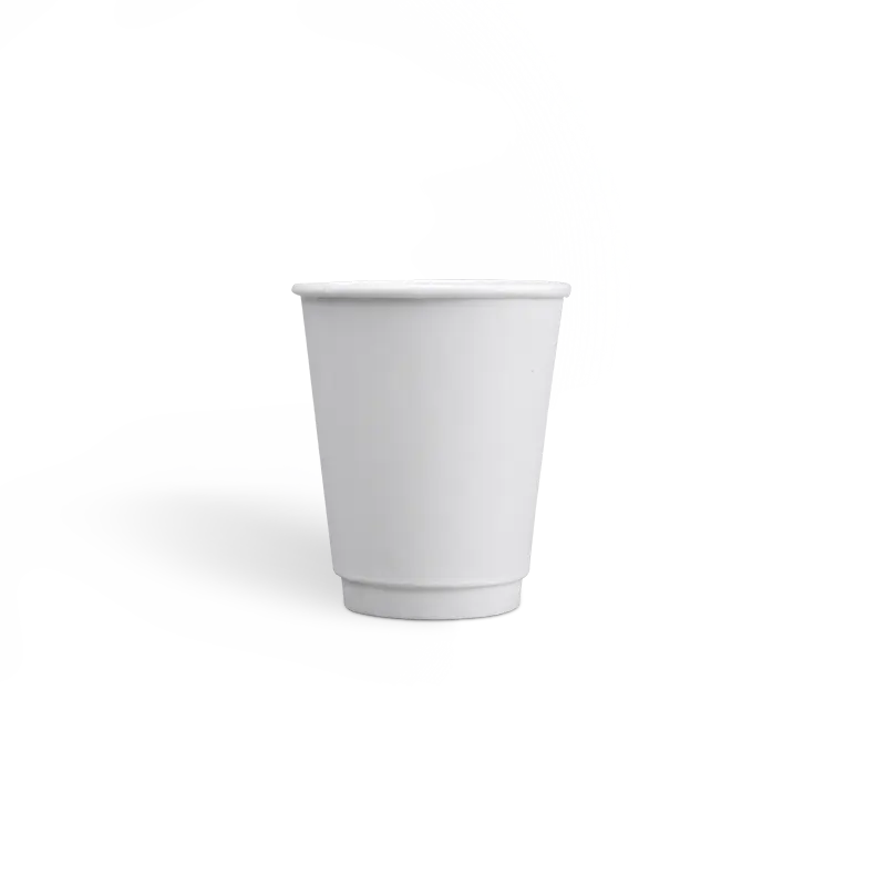 8oz White Double Wall Paper Hot Cup - 500 Pcs