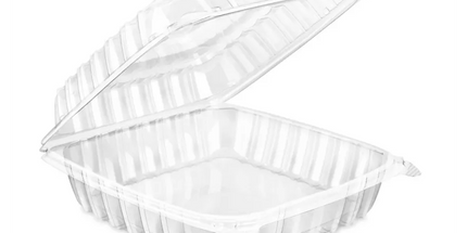 Clear Hinged PET Container 6x6x3" - 300 Pcs