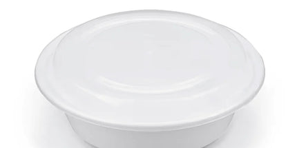 37oz (8") - White PP Round Container W/ Lid - 150 Sets