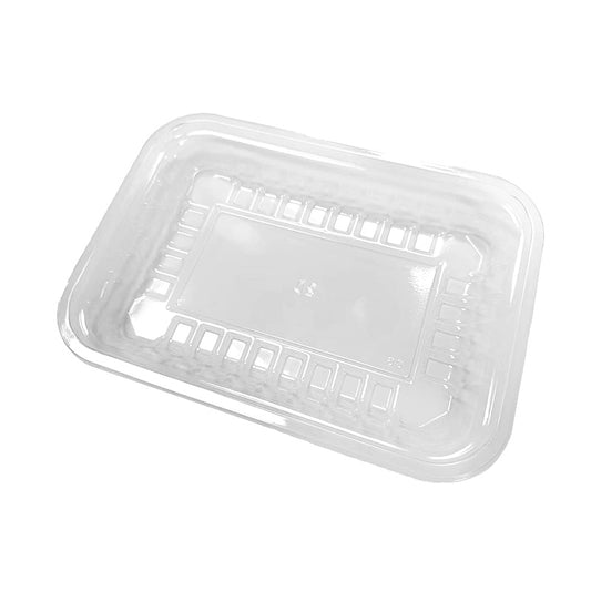 2D PET Clear Meat/Sushi Tray - 21.3x15.2x2.9cm - 500 Pcs