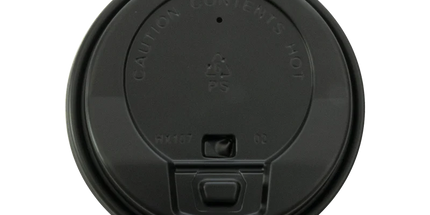 90mm White/Black Round Flip Top Lid (Fits 10-24oz) - 1000 Pcs