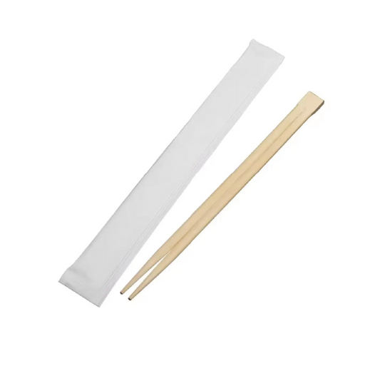 9" Individually Paper Wrapped Bamboo Chopsticks - 2000 Pcs