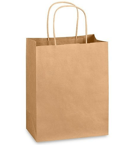 Natural Kraft Paper Handle Bag - 10"x5"x13" - 200pcs - greenhutpackaging