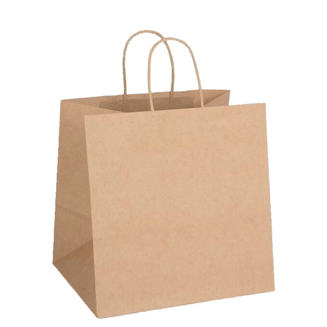 Natural Kraft Paper Handle Bag - 11.75"x7"x13.75" - 250pcs - greenhutpackaging