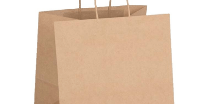 Natural Kraft Paper Handle Bag - 13"x7"x13" - 250pcs - greenhutpackaging