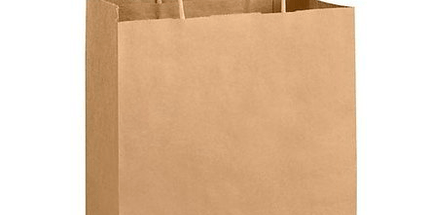 Natural Kraft Paper Handle Bag - 8"x4.5"x10.6" - 250pcs - greenhutpackaging