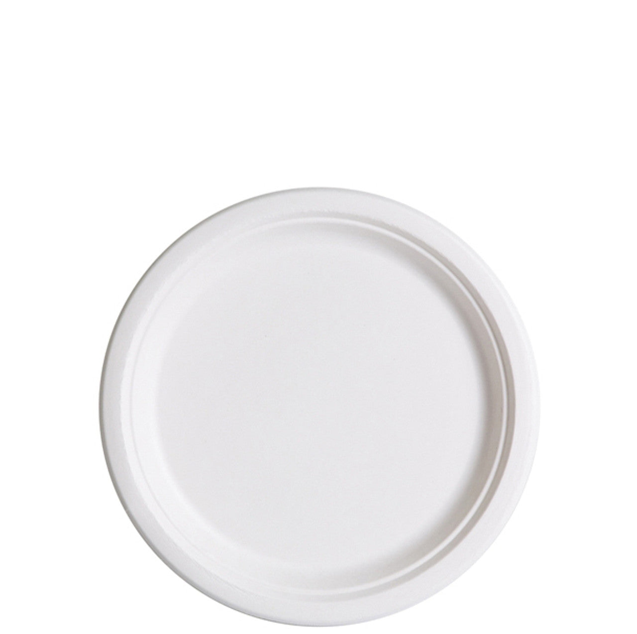 7" Compostable Sugarcane White Round Plate - 500 Pcs