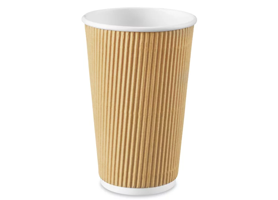 16oz White Ripple Wall Paper Hot Cup - 500 Pcs