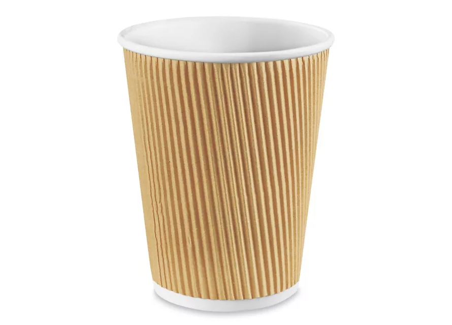 8oz White Ripple Wall Paper Hot Cup - 500 Pcs