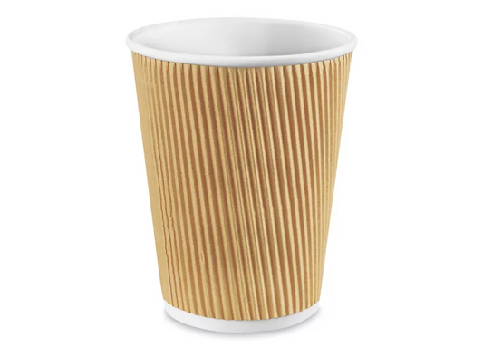 8oz White Ripple Wall Paper Hot Cup - 500 Pcs
