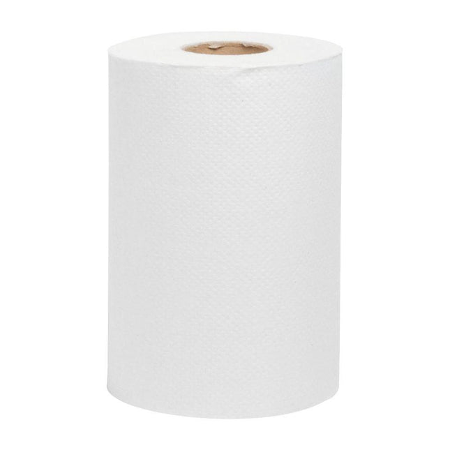 White Paper Roll Hand Towel 8"x350' - 12 Rolls
