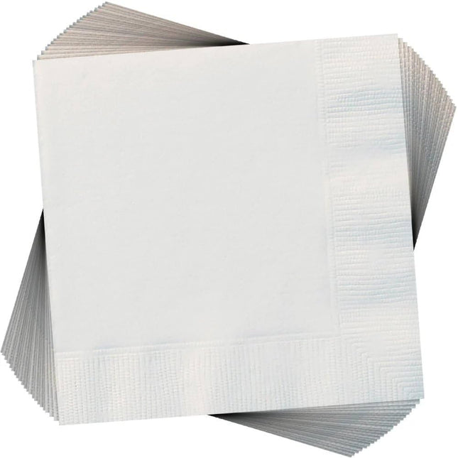 1-Ply White Cocktail Napkin - 4000 Pcs