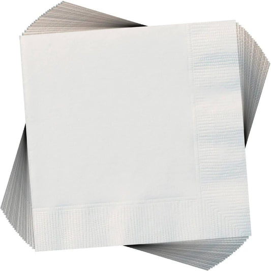 1-Ply White Cocktail Napkin - 4000 Pcs