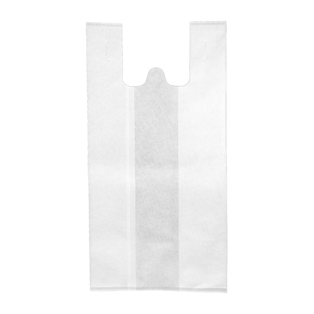 Large 12x7x23" Reusable Brown/White Non-Woven T-Shirt Bag - 500 Pcs